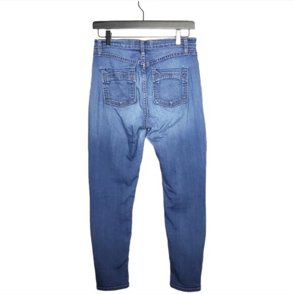 FREE PEOPLE HI RISE ROLLER SKINNY JEANS WOMEN'S SIZE 27 MEDIUM WASH - Picture 5 of 16